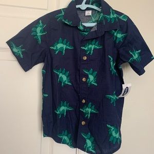 Boys dinosaur button-up